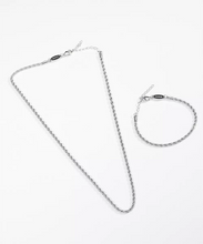 Load image into Gallery viewer, Silver Titanium Twist Necklace 2.5mm
