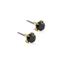 Load image into Gallery viewer, Blomdahl Singapore gold titanium nickel-free tiffany earring, with cubic zirconia gem, hypoallergenic stud earrings and earrings for sensitive skin singapore
