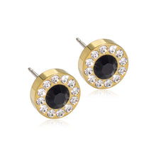 Load image into Gallery viewer, Blomdahl Singapore gold titanium brilliance halo earrings, hypoallergenic stud earrings and earrings for sensitive skin singapore
