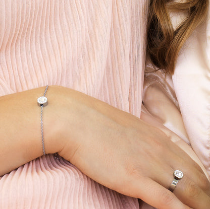 Silver Brilliance Halo Crystal Jewellery set
